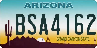 AZ license plate BSA4162