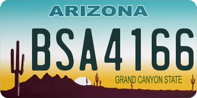 AZ license plate BSA4166