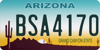 AZ license plate BSA4170