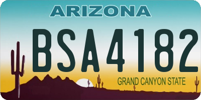 AZ license plate BSA4182