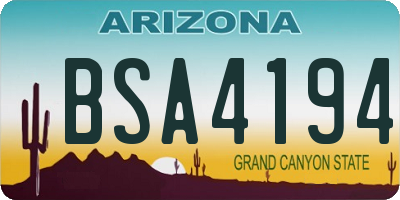 AZ license plate BSA4194