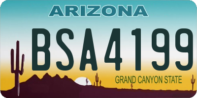 AZ license plate BSA4199