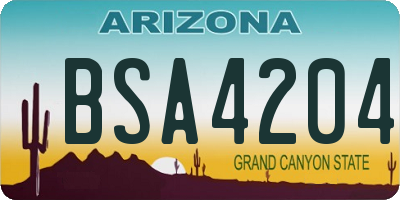 AZ license plate BSA4204