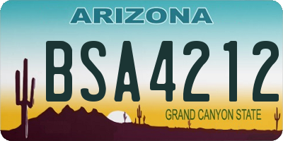 AZ license plate BSA4212