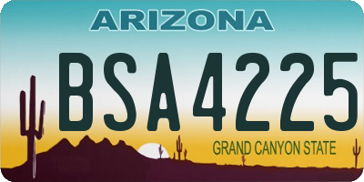 AZ license plate BSA4225