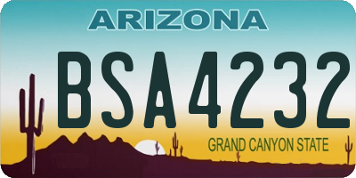 AZ license plate BSA4232