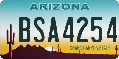 AZ license plate BSA4254