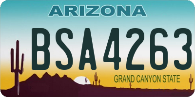 AZ license plate BSA4263