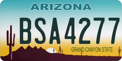 AZ license plate BSA4277