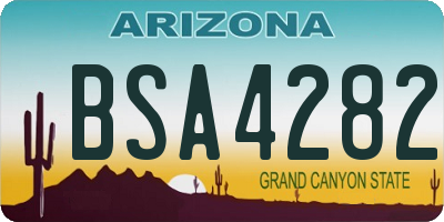 AZ license plate BSA4282