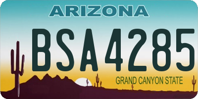 AZ license plate BSA4285