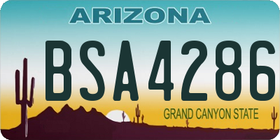 AZ license plate BSA4286