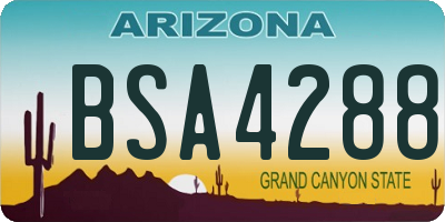 AZ license plate BSA4288