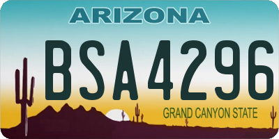AZ license plate BSA4296