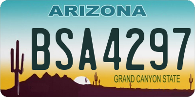 AZ license plate BSA4297