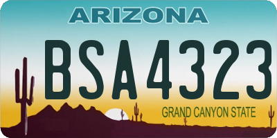 AZ license plate BSA4323