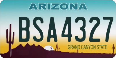 AZ license plate BSA4327