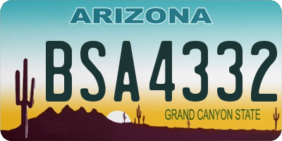 AZ license plate BSA4332