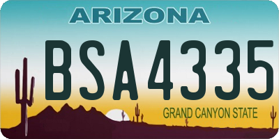 AZ license plate BSA4335