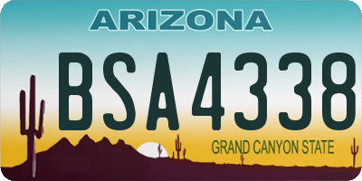 AZ license plate BSA4338