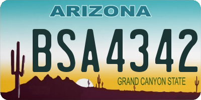 AZ license plate BSA4342