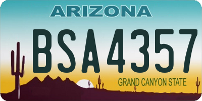 AZ license plate BSA4357