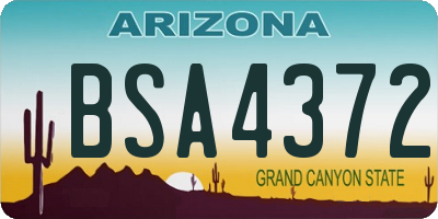AZ license plate BSA4372