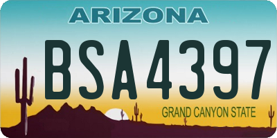 AZ license plate BSA4397