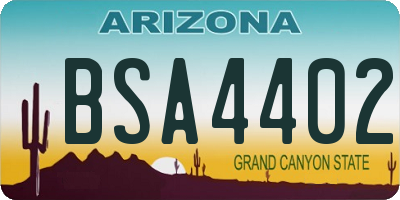 AZ license plate BSA4402