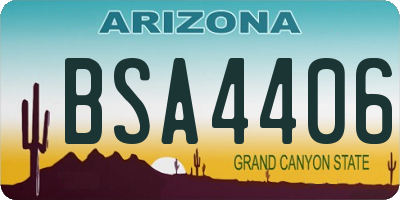 AZ license plate BSA4406