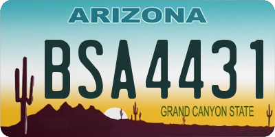 AZ license plate BSA4431
