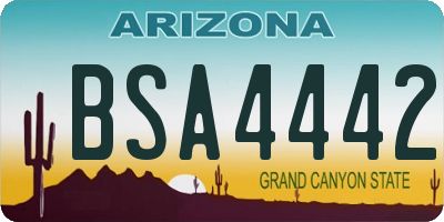 AZ license plate BSA4442