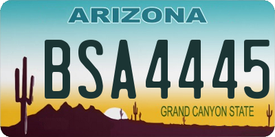 AZ license plate BSA4445