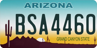 AZ license plate BSA4460