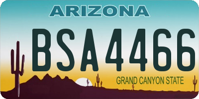 AZ license plate BSA4466