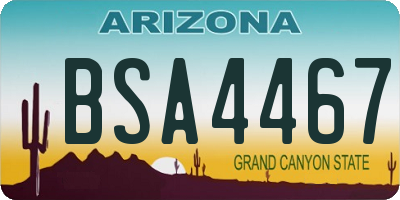 AZ license plate BSA4467