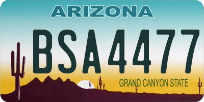 AZ license plate BSA4477
