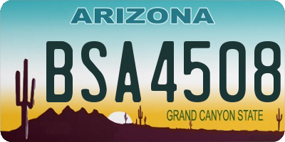 AZ license plate BSA4508