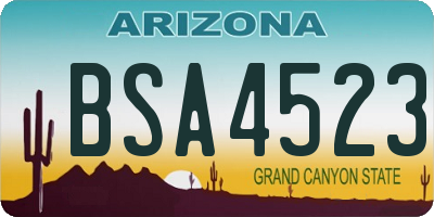 AZ license plate BSA4523