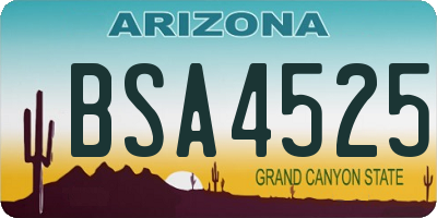 AZ license plate BSA4525