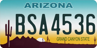 AZ license plate BSA4536