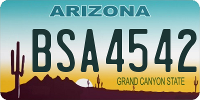 AZ license plate BSA4542