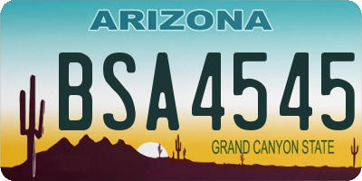 AZ license plate BSA4545