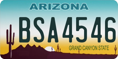 AZ license plate BSA4546