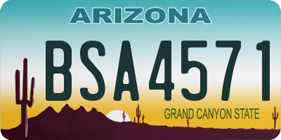 AZ license plate BSA4571