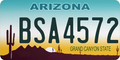 AZ license plate BSA4572