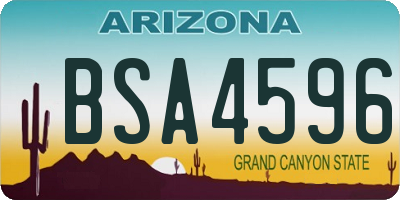 AZ license plate BSA4596