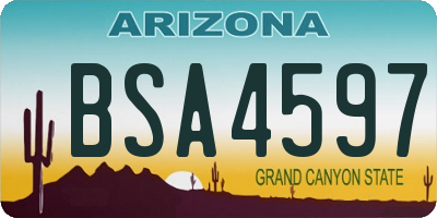 AZ license plate BSA4597