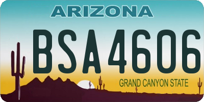 AZ license plate BSA4606