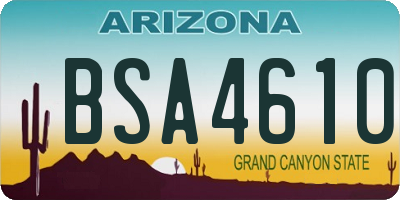 AZ license plate BSA4610